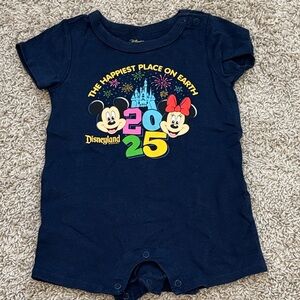 Disney Store Baby Navy Blue Romper with Colorful Design